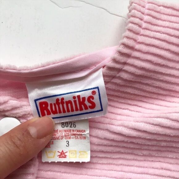 Vintage Ruffniks NWT pink corduroy jumpsuit 3T - Picture 5 of 6